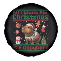 Funny Xmas Spare Tire Cover All I Want For Christmas Is A Capybara - Wonder Print Shop