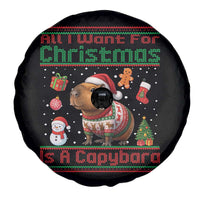 Funny Xmas Spare Tire Cover All I Want For Christmas Is A Capybara - Wonder Print Shop