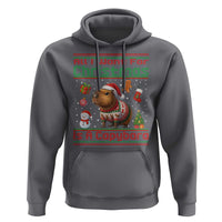 Funny Xmas Hoodie All I Want For Christmas Is A Capybara - Wonder Print Shop