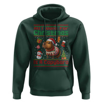 Funny Xmas Hoodie All I Want For Christmas Is A Capybara - Wonder Print Shop