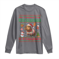 Funny Xmas Long Sleeve Shirt All I Want For Christmas Is A Capybara - Wonder Print Shop