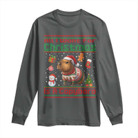 Funny Xmas Long Sleeve Shirt All I Want For Christmas Is A Capybara - Wonder Print Shop