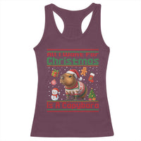 Funny Xmas Racerback Tank Top All I Want For Christmas Is A Capybara - Wonder Print Shop