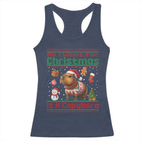 Funny Xmas Racerback Tank Top All I Want For Christmas Is A Capybara - Wonder Print Shop