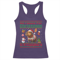Funny Xmas Racerback Tank Top All I Want For Christmas Is A Capybara - Wonder Print Shop