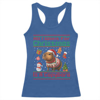 Funny Xmas Racerback Tank Top All I Want For Christmas Is A Capybara - Wonder Print Shop