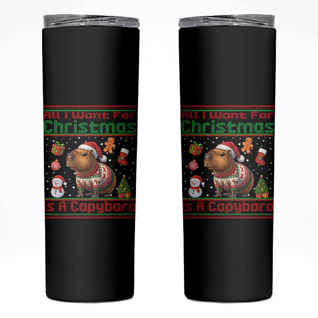 Funny Xmas Skinny Tumbler All I Want For Christmas Is A Capybara