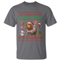 Funny Xmas T Shirt All I Want For Christmas Is A Capybara - Wonder Print Shop