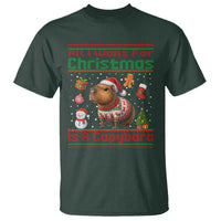 Funny Xmas T Shirt All I Want For Christmas Is A Capybara - Wonder Print Shop