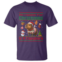 Funny Xmas T Shirt All I Want For Christmas Is A Capybara - Wonder Print Shop