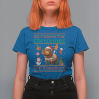 Funny Xmas T Shirt For Women All I Want For Christmas Is A Capybara - Wonder Print Shop