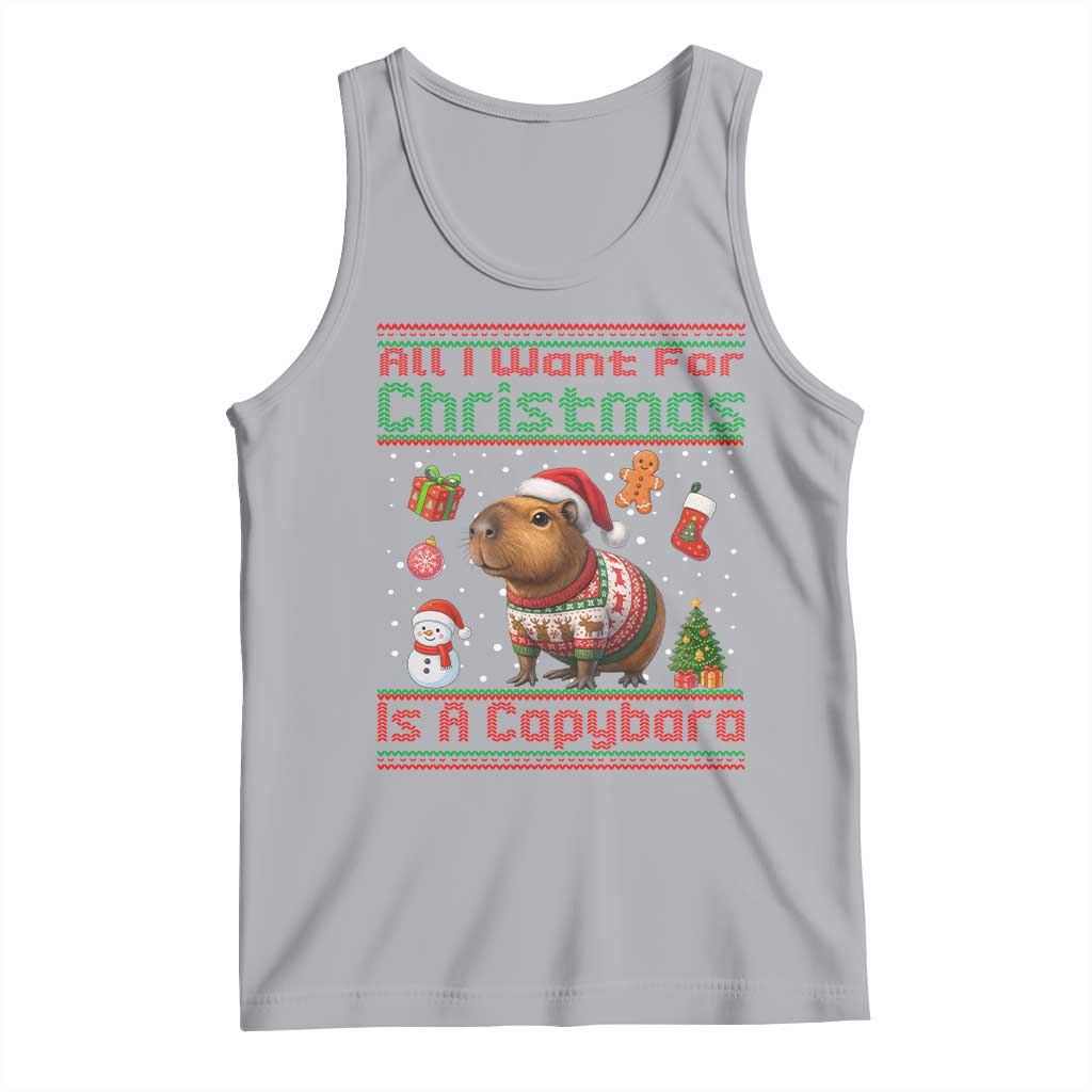 Funny Xmas Tank Top All I Want For Christmas Is A Capybara - Wonder Print Shop