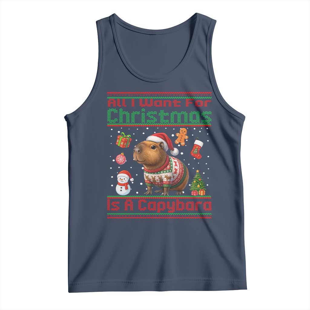 Funny Xmas Tank Top All I Want For Christmas Is A Capybara - Wonder Print Shop
