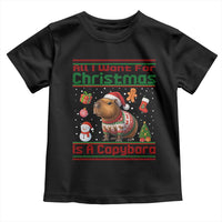 Funny Xmas Toddler T Shirt All I Want For Christmas Is A Capybara - Wonder Print Shop