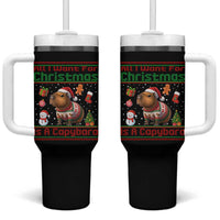 Funny Xmas Tumbler With Handle All I Want For Christmas Is A Capybara