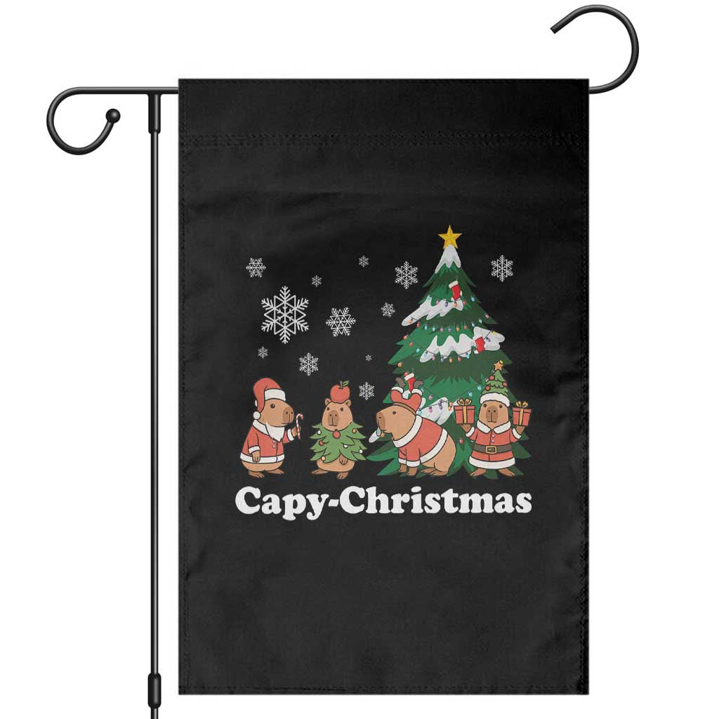 Christmas Capybara Garden Flag Funny Capy Xmas Gift Idea - Wonder Print Shop