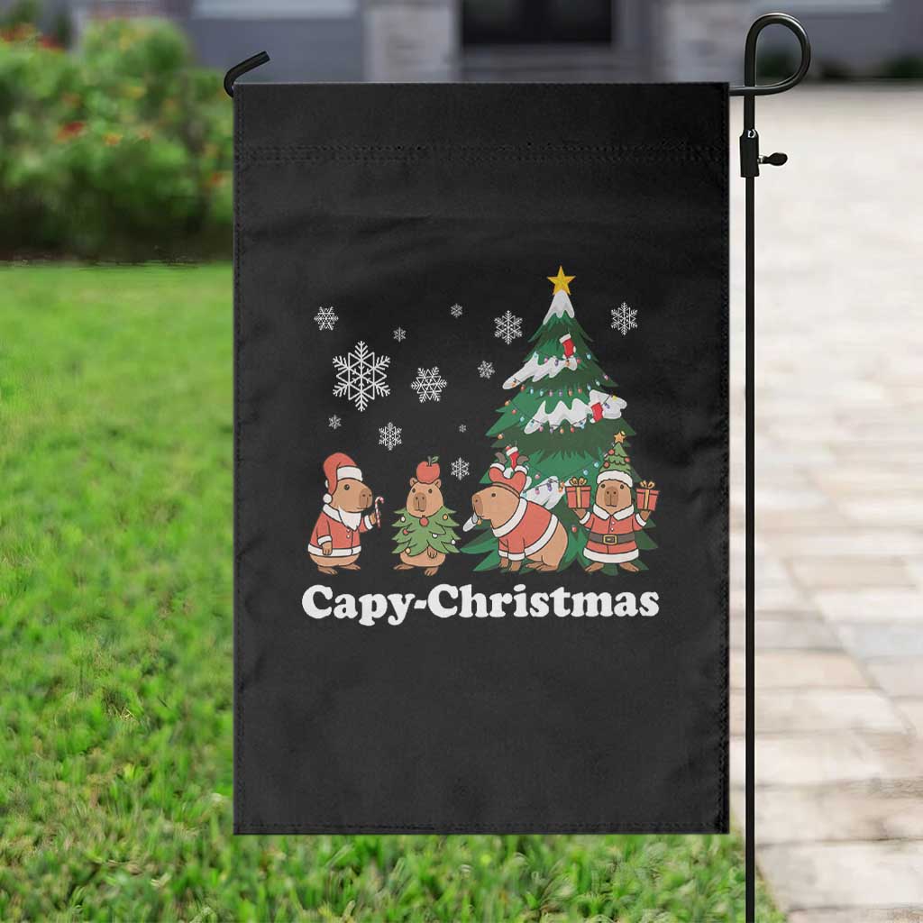 Christmas Capybara Garden Flag Funny Capy Xmas Gift Idea - Wonder Print Shop