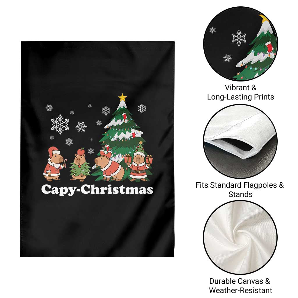 Christmas Capybara Garden Flag Funny Capy Xmas Gift Idea - Wonder Print Shop