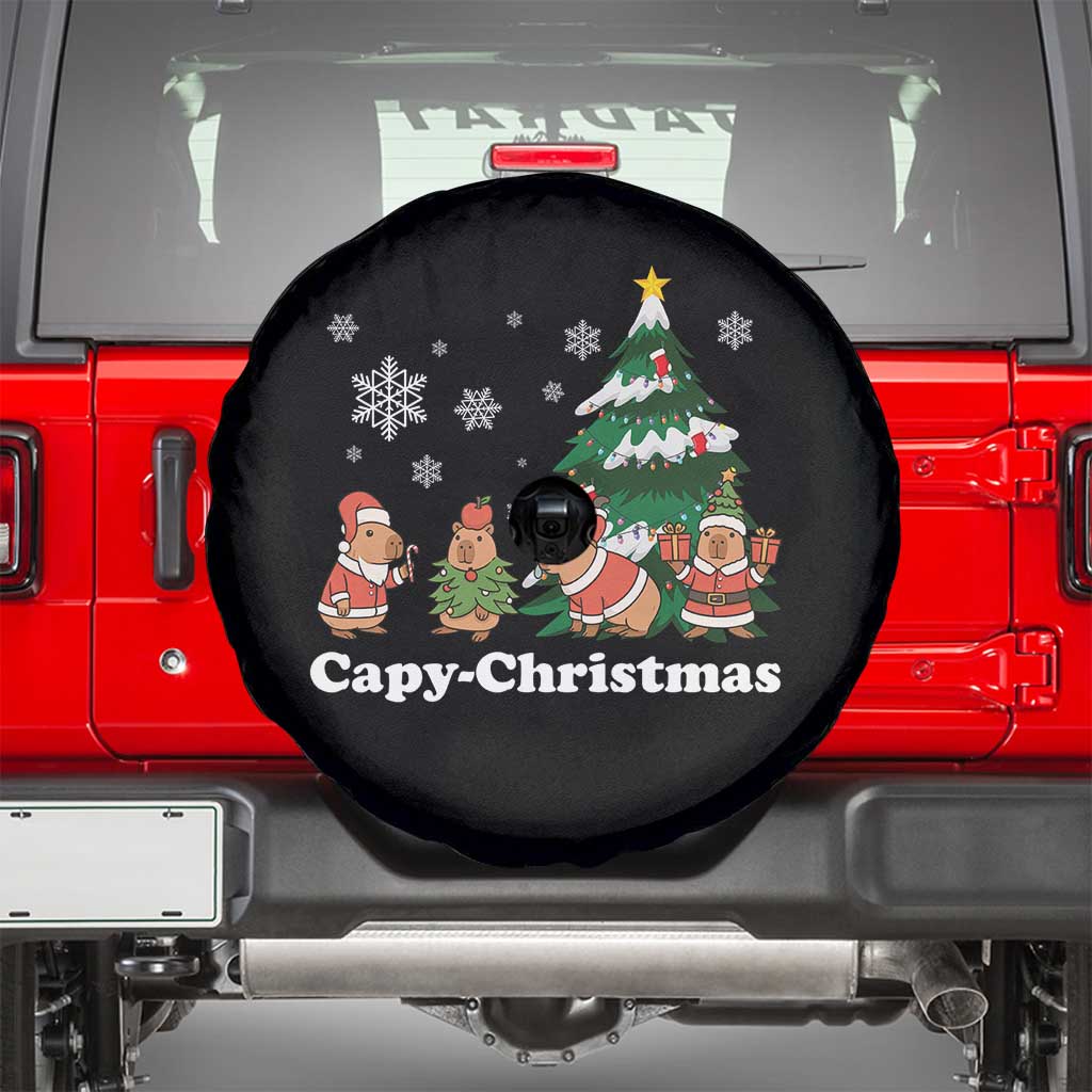 Christmas Capybara Spare Tire Cover Funny Capy Xmas Gift Idea - Wonder Print Shop