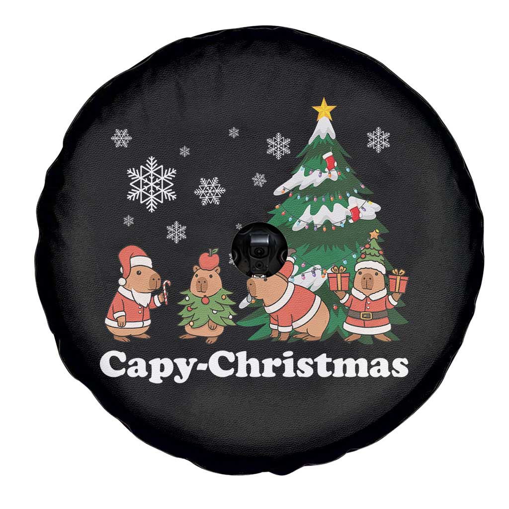 Christmas Capybara Spare Tire Cover Funny Capy Xmas Gift Idea - Wonder Print Shop