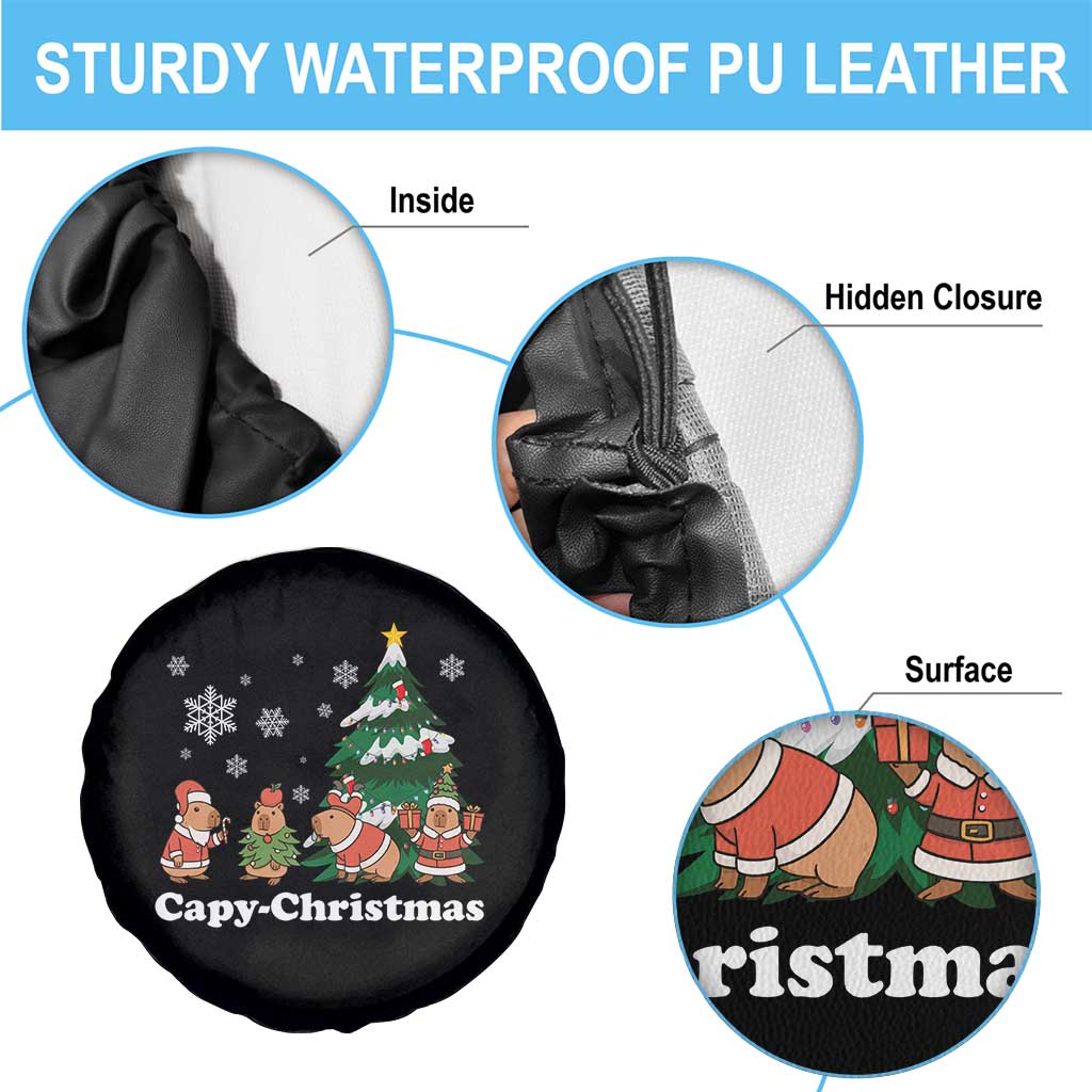 Christmas Capybara Spare Tire Cover Funny Capy Xmas Gift Idea - Wonder Print Shop