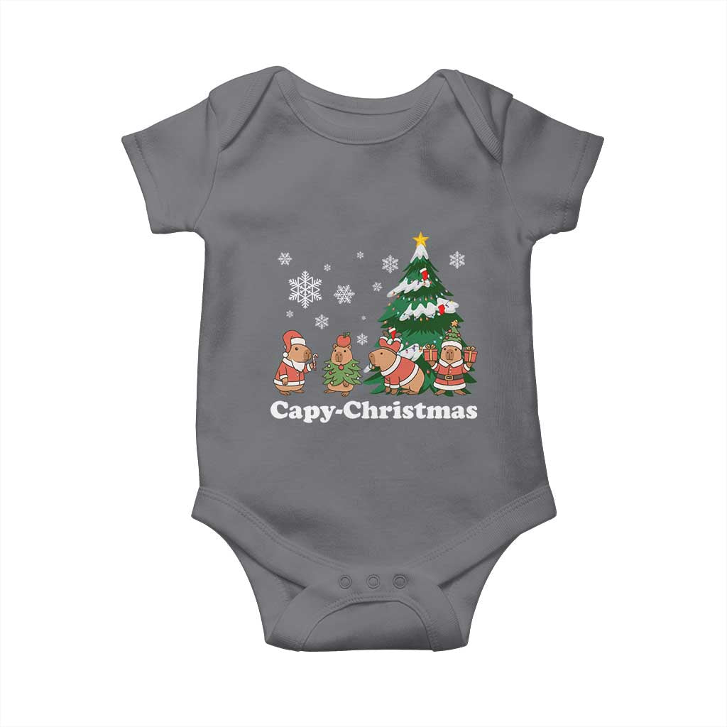 Christmas Capybara Baby Onesie Funny Capy Xmas Gift Idea - Wonder Print Shop