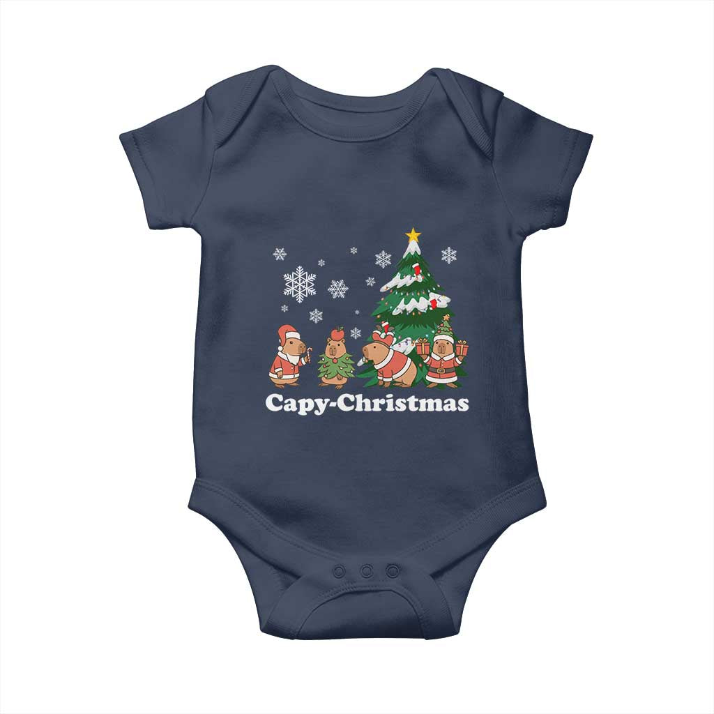 Christmas Capybara Baby Onesie Funny Capy Xmas Gift Idea - Wonder Print Shop