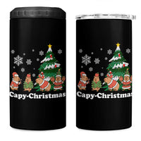Christmas Capybara 4 in 1 Can Cooler Tumbler Funny Capy Xmas Gift Idea