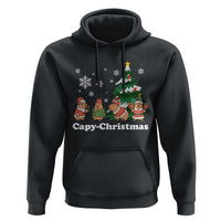 Christmas Capybara Hoodie Funny Capy Xmas Gift Idea - Wonder Print Shop