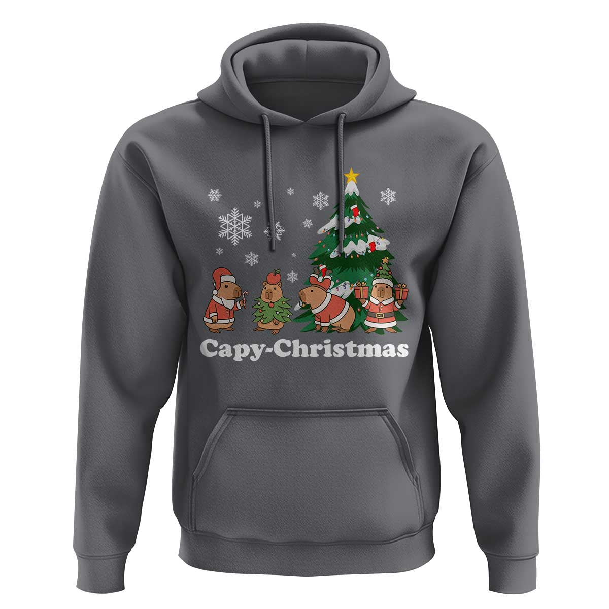 Christmas Capybara Hoodie Funny Capy Xmas Gift Idea - Wonder Print Shop