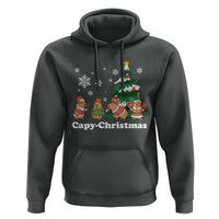 Christmas Capybara Hoodie Funny Capy Xmas Gift Idea - Wonder Print Shop