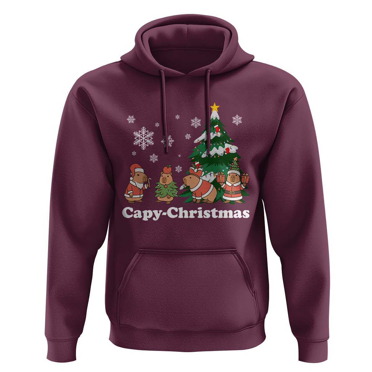 Christmas Capybara Hoodie Funny Capy Xmas Gift Idea - Wonder Print Shop