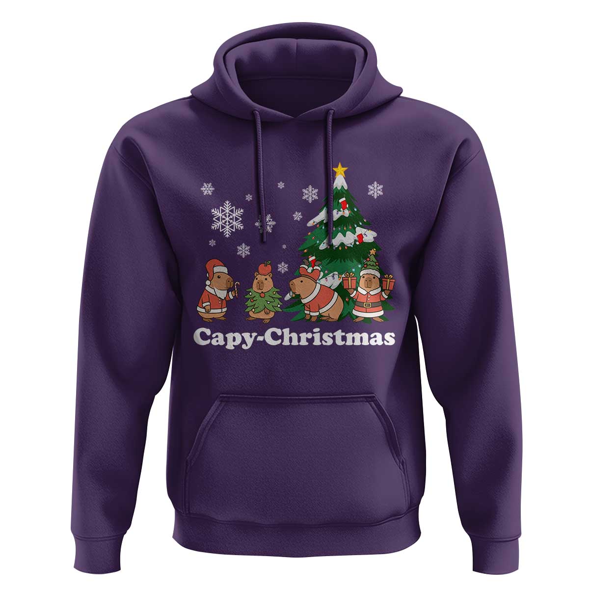 Christmas Capybara Hoodie Funny Capy Xmas Gift Idea - Wonder Print Shop