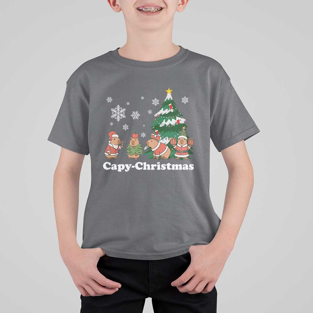 Christmas Capybara T Shirt For Kid Funny Capy Xmas Gift Idea - Wonder Print Shop