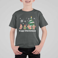 Christmas Capybara T Shirt For Kid Funny Capy Xmas Gift Idea - Wonder Print Shop