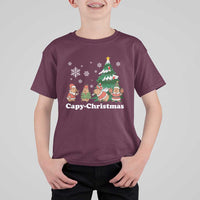 Christmas Capybara T Shirt For Kid Funny Capy Xmas Gift Idea - Wonder Print Shop