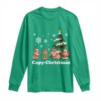 Christmas Capybara Long Sleeve Shirt Funny Capy Xmas Gift Idea - Wonder Print Shop