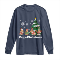 Christmas Capybara Long Sleeve Shirt Funny Capy Xmas Gift Idea - Wonder Print Shop