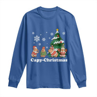 Christmas Capybara Long Sleeve Shirt Funny Capy Xmas Gift Idea - Wonder Print Shop