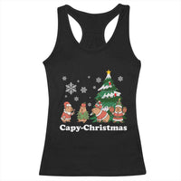 Christmas Capybara Racerback Tank Top Funny Capy Xmas Gift Idea - Wonder Print Shop
