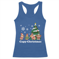 Christmas Capybara Racerback Tank Top Funny Capy Xmas Gift Idea - Wonder Print Shop