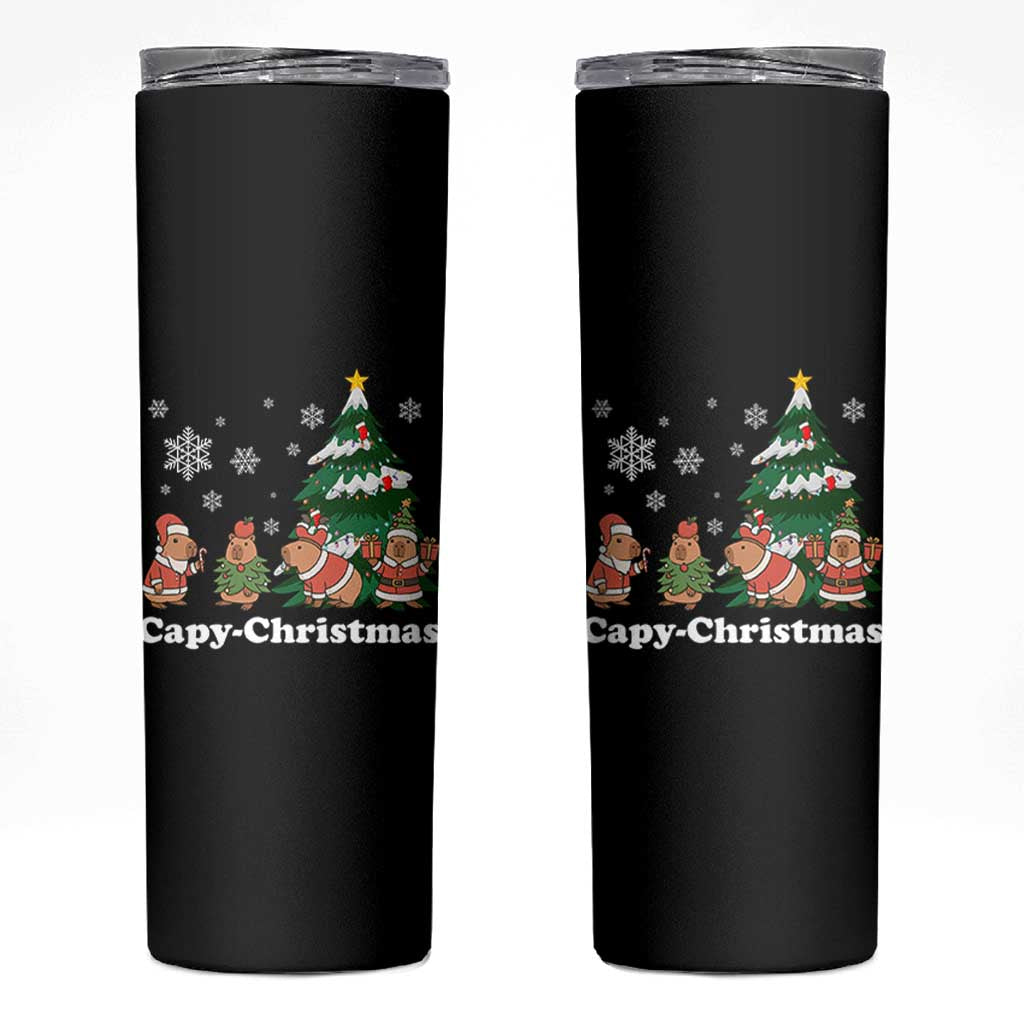 Christmas Capybara Skinny Tumbler Funny Capy Xmas Gift Idea