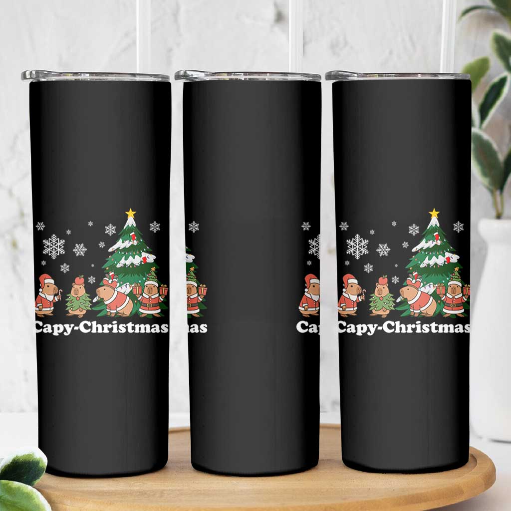 Christmas Capybara Skinny Tumbler Funny Capy Xmas Gift Idea