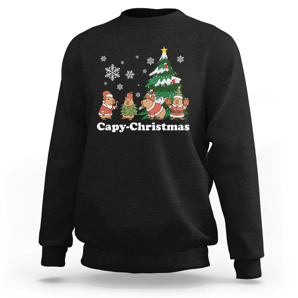 Christmas Capybara Sweatshirt Funny Capy Xmas Gift Idea - Wonder Print Shop