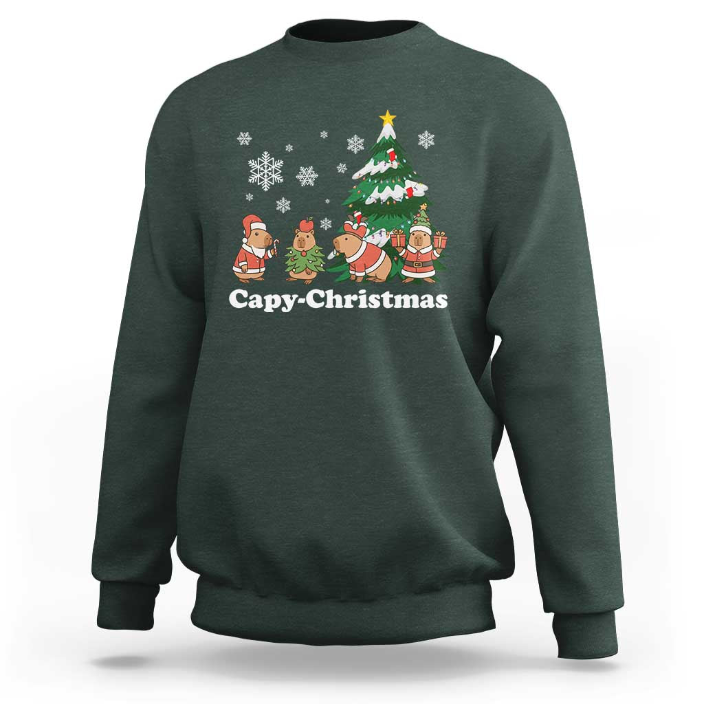 Christmas Capybara Sweatshirt Funny Capy Xmas Gift Idea - Wonder Print Shop