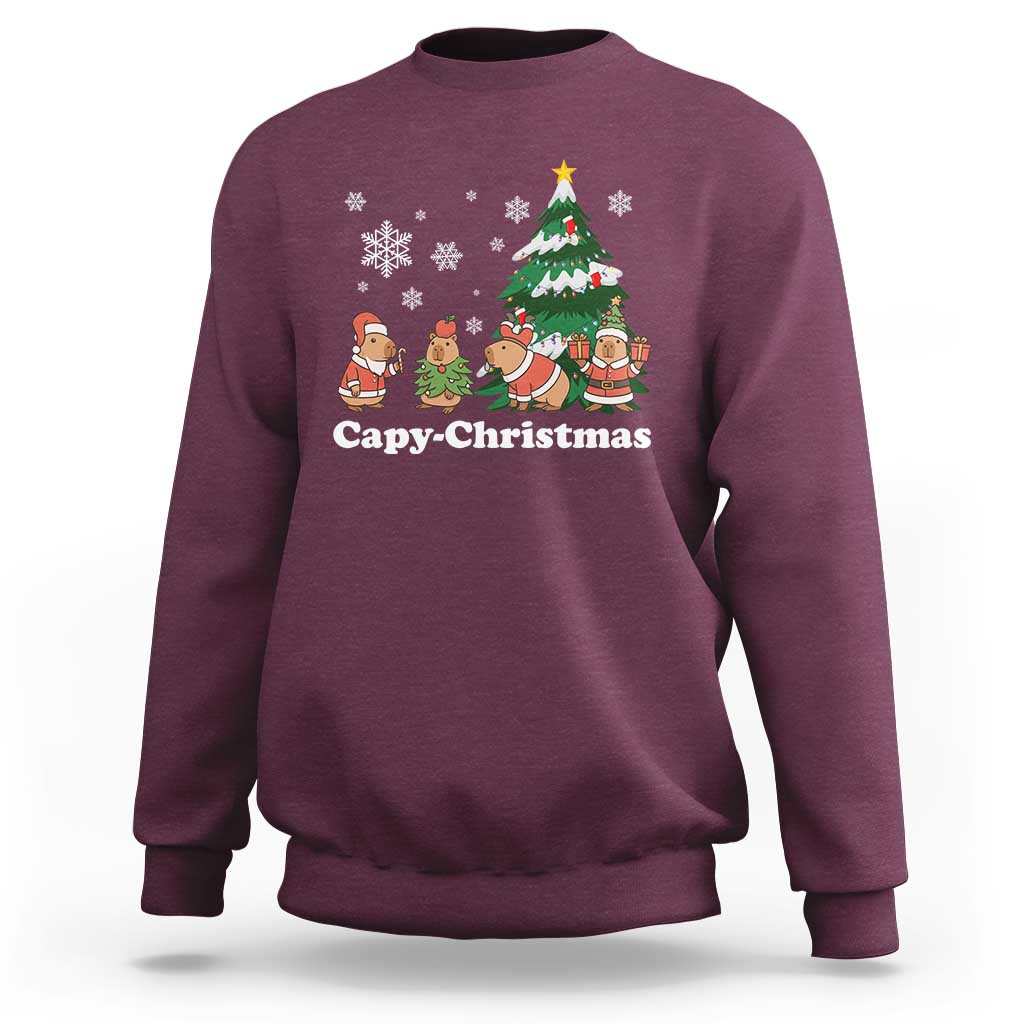 Christmas Capybara Sweatshirt Funny Capy Xmas Gift Idea - Wonder Print Shop