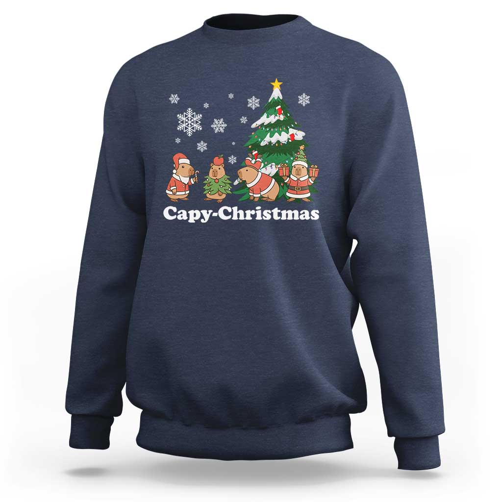 Christmas Capybara Sweatshirt Funny Capy Xmas Gift Idea - Wonder Print Shop