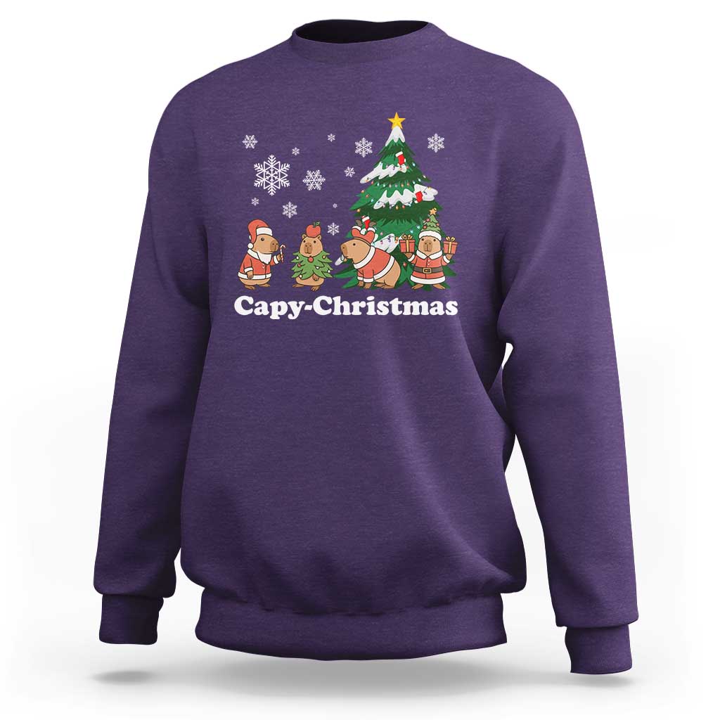 Christmas Capybara Sweatshirt Funny Capy Xmas Gift Idea - Wonder Print Shop