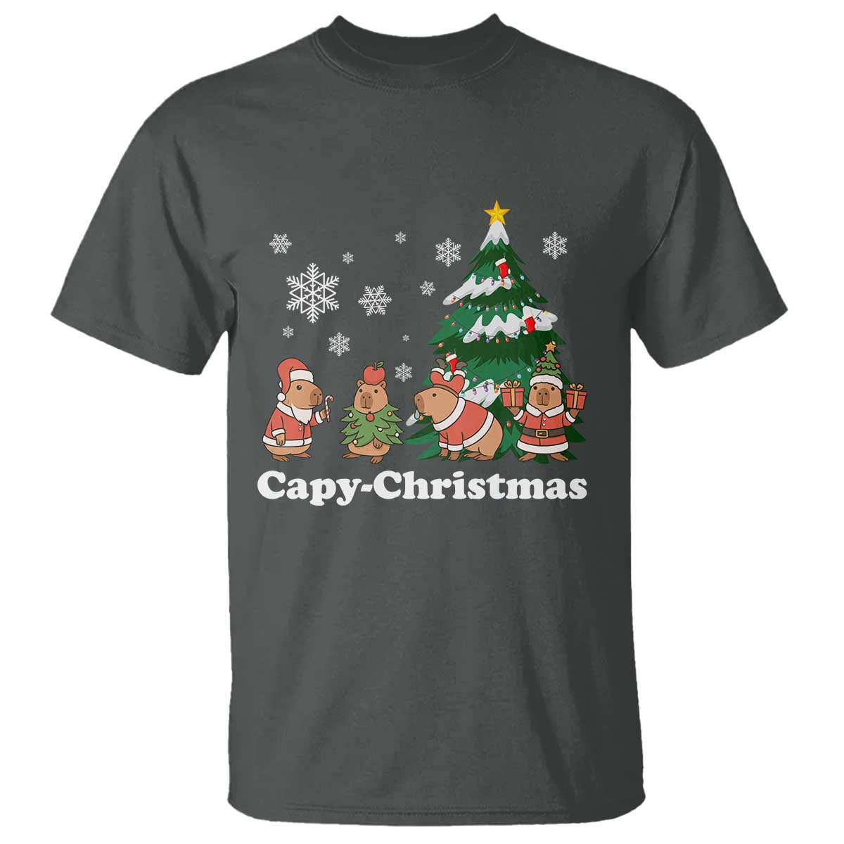 Christmas Capybara T Shirt Funny Capy Xmas Gift Idea - Wonder Print Shop
