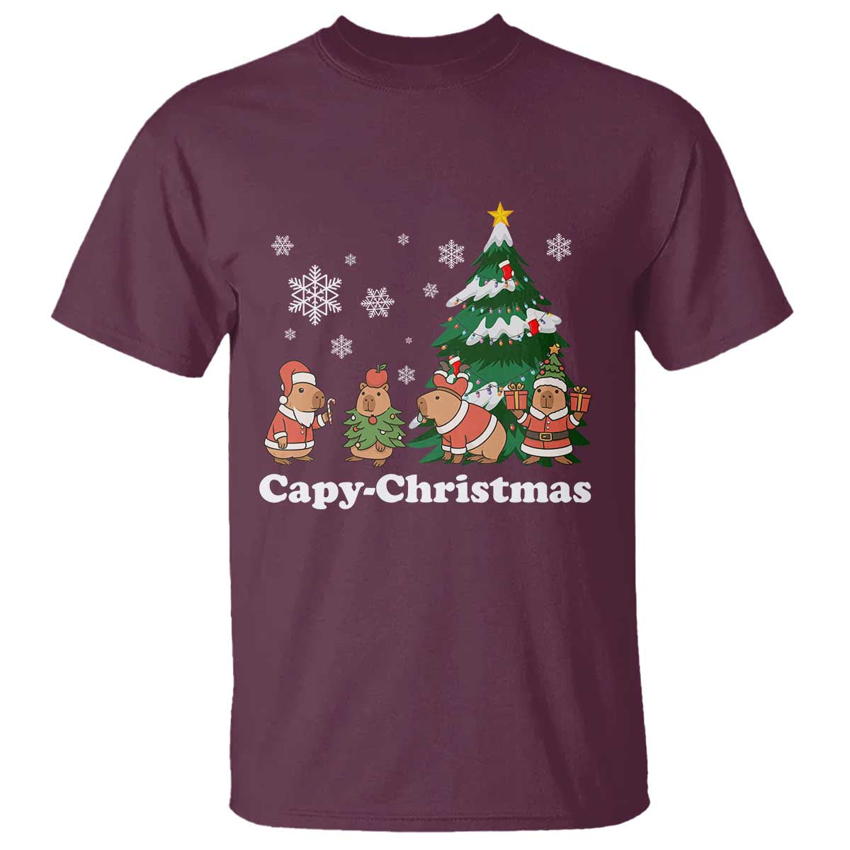 Christmas Capybara T Shirt Funny Capy Xmas Gift Idea - Wonder Print Shop